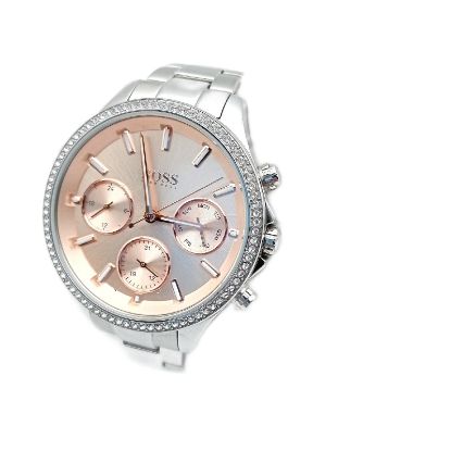 Bild von Hugo Boss Damen Quarz Uhr Multi Zifferblatt Silber Edelstahlarmband 1502565 Ladies Luxus