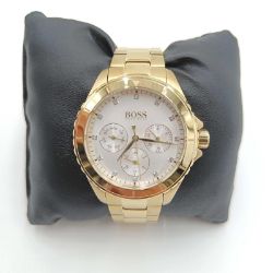 Bild von Hugo Boss Damen Armbanduhr Multizifferblatt Quarz Edelstahl gold Schmuck