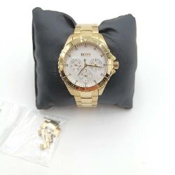 Bild von Hugo Boss Damen Armbanduhr Multizifferblatt Quarz Edelstahl gold Schmuck