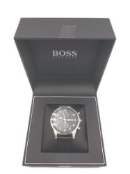 Bild von Hugo Boss Chronograph Armbanduhr Quartz Leder Smartwatch Blau Herren