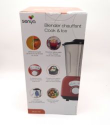 Bild von Senya INOX Blender Cook Ice V3 Suppe Velvety Dampfgaren Crushed Ice Smoothies 1 5L 1400W Rot Schwarz