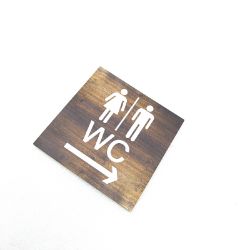 Bild von Türschild Rechtspfeil Design Holzimitation Bad WC Badezimmer Holz Look