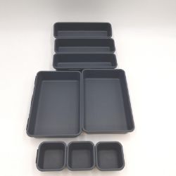 Bild von Auffangwanne Organizer 8-teilig Aufbewahrungsbox Schubladenorganizer Set Fachbox Werkzeug