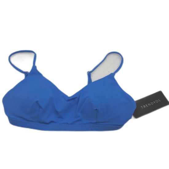 Bild von TRENDYOL Bikinioberteil Blau Unifarben Swimwear Damen Trend