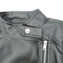 Bild von YYNUDA Damen Lederjacke Kurz Bikerjacke Reverskragen Reißverschluss Leder Jacke