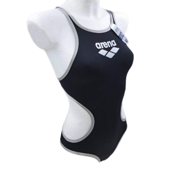 Bild von Arena Badeanzug Damen Biglogo One Piece SchwarzSilber Gr.30 001198 Schwimmerinnen