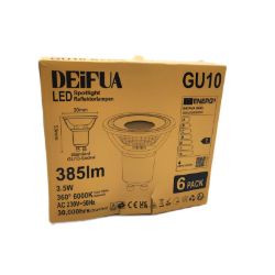 Bild von DEIFUA LED Glühbirne GU10 Kaltweiß 385 Lumen 3.5W  Äquivalent 50W Helle Beleuchtung