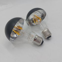 Bild von KOOYWAN Spiegelkopf schwarz G80 E27 LED Glühlampe Filament 6 W 2700K Weiß moderne Beleuchtung