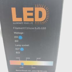 Bild von KOOYWAN Spiegelkopf schwarz G80 E27 LED Glühlampe Filament 6 W 2700K Weiß moderne Beleuchtung