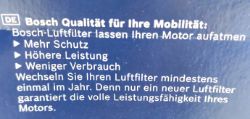 Bild von Bosch S3099 Luftfilter Ersatz Reparatur Auto Filter Aria Kraftvoll