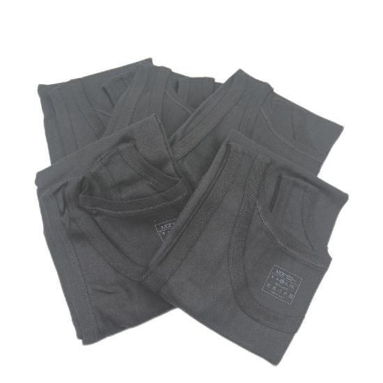 Bild von Merish Pack Tank Top schwarz dünnes gerippt modern Herren 5er