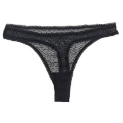 Bild von Iris Lilly Damen Tanga Unterwäsche Schwarz 42 5er Pack Panties Netz sexy