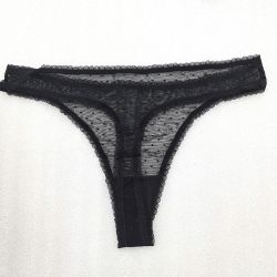 Bild von Iris Lilly Damen Tanga Unterwäsche Schwarz 42 5er Pack Panties Netz sexy