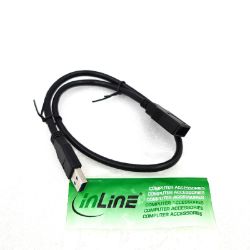 Bild von InLine USB 3.0 Kabel Verlängerung A Stecker Buchse schwarz 0,5m - NEU