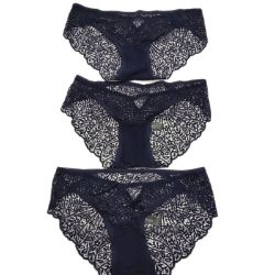 Bild von Iris Lilly Damen Hipster Spitzenunterwäsche 3er Pack Dunkelblau 36 Sexy Lingerie