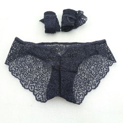 Bild von Iris Lilly Damen Hipster Spitzenunterwäsche 3er Pack Dunkelblau 36 Sexy Lingerie