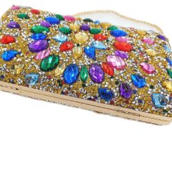 Bild von Freiesoldaten Abendtasche Strass Kristall Clutch Schillernd Damen Mehrfarbig