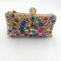 Bild von Freiesoldaten Abendtasche Strass Kristall Clutch Schillernd Damen Mehrfarbig