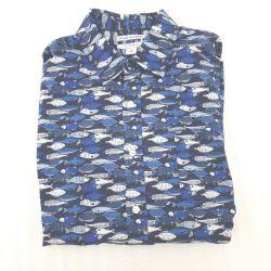 Bild von Amazon Essentials Hemd schmal Blau Fisch XL bedruckt Casual Herren