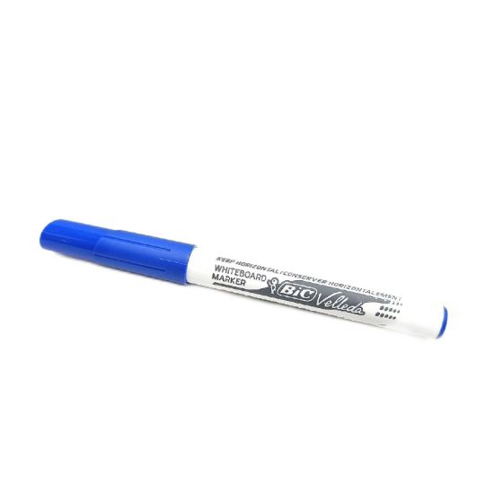 Bild von BIC Velleda Whiteboard Marker, 10er Pack, in Blau, mit Rundspitze, Strichstärke: 1,4 mm, geruchsarm, in kompakter Größe