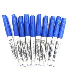 Bild von BIC Velleda Whiteboard Marker, 10er Pack, in Blau, mit Rundspitze, Strichstärke: 1,4 mm, geruchsarm, in kompakter Größe