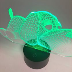 Bild von SISYS 3D Illusion Lampe LED Tischlampe Nachtlicht Optische 3D-Illusionslampen, Tier Design