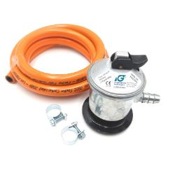 Bild von S&M Regulator-Kit 1,5 Meter Butangas Regulator Kit Ø 9mm Camping