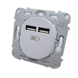 Bild von Schneider Electric Ovalis Doppel-Ladegerät USB 2.1 A | Blanc S260407