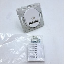 Bild von Schneider Electric Ovalis Doppel-Ladegerät USB 2.1 A | Blanc S260407