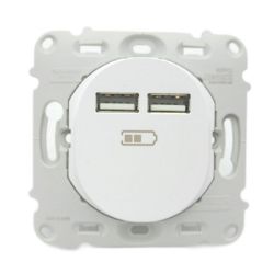 Bild von Schneider Electric Ovalis Doppel-Ladegerät USB 2.1 A | Blanc S260407