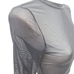 Bild von DIDK Langarm Tank Top Damen Netz Transparent Unterhemd Größe 2264 schwarz sexy