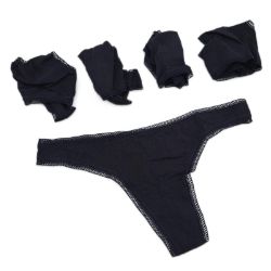 Bild von Iris Lilly Damen Baumwolle Tanga-Unterwäsche 5er-Pack Schwarz 42 Panties Damenunterwäsche