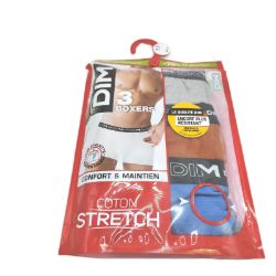 Bild von Dim Boxer Cotton Stretch Grau Vaporeux Braun x3 Mann Atmungsaktiv Optimaler Halt