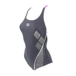 Bild von Arena Swim Pro Back Graphic Badeanzug Frauen Schwarz BlackFreak Rose