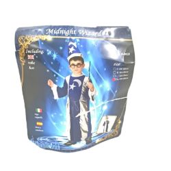 Bild von Merlin Zauberkostüm Kindergröße XL blau silber Karneval Halloween Verkleidung Geschenk Weihnachten 