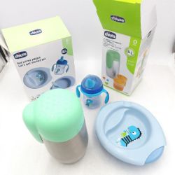 Bild von Chicco Baby Lerngeschirr Trinklernbecher Esslernlöffel Teller Set Entwicklungs Kit