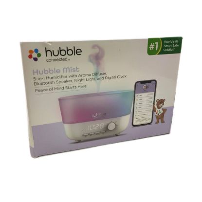 Bild von Hubble Connected Mist 5in1 Smart Luftbefeuchter Aroma Diffusor, Bluetooth Lautsprecher, 7 Farben Nachtlicht, LED Digitaluhr