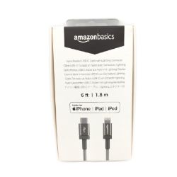 Bild von Amazon Basics Usb C Auf -- Kabel Geflochtenes Nylon Mfi Kabel Apple Iphone Ipad Weiß