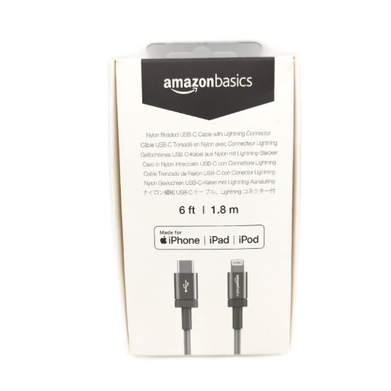 Bild von Amazon Basics Usb C Auf -- Kabel Geflochtenes Nylon Mfi Kabel Apple Iphone Ipad Weiß