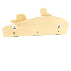 Bild von Inware 34080f Kinder Garderobeaus Holz Fußball Organizer Wandhaken Sozialraum