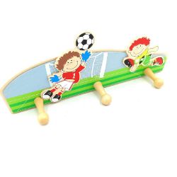 Bild von Inware 34080f Kinder Garderobeaus Holz Fußball Organizer Wandhaken Sozialraum