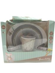 Bild von Thermobaby Set Melamin Besteck Edelstahl Savanne Dschungel Kinderteller Becher Schale