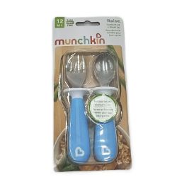 Bild von Munchkin Essen Lernbesteck blau Babys Kleinkinder Easy Grip Gabel und Löffel