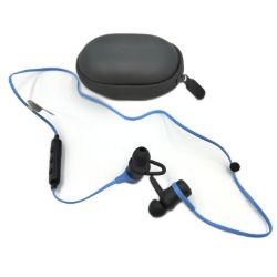 Bild von Bluetooth Fitnesskopfhörer Mikrofon blau AmazonBasics Headphones