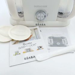 Bild von BÉABA Babycook Duo 4in1 Dampfgarer XXL 2x200 ml Weiß Silber Küchenmaschine Kraftvoll Schnell Vielseitig Effizient.